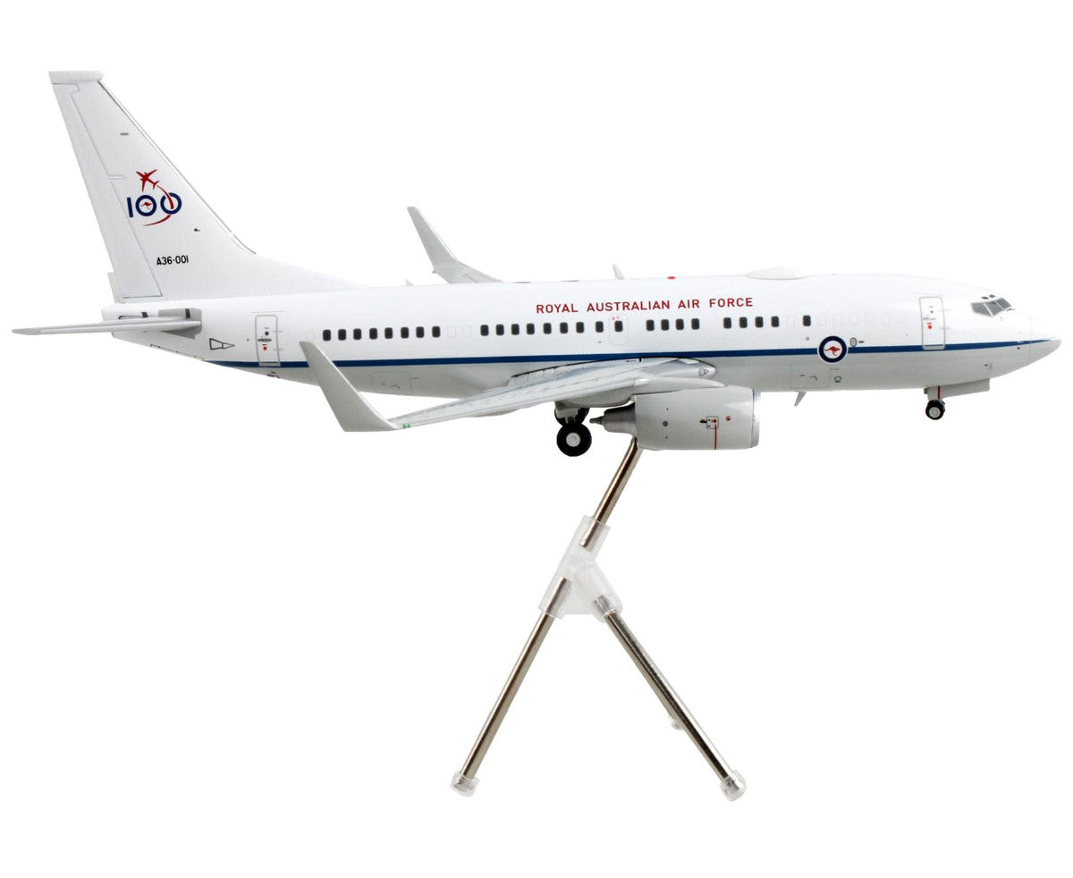 Boeing 737-700 Transport Aircraft "Royal Australian Air Force 100th Anniversary - A36-001" White and Gray "Gemini 200" Series 1/200 Diecast Model Airplane by GeminiJets by GeminiJets
