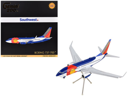 Boeing 737-700 Commercial Aircraft with Flaps Down Configuration "Southwest Airlines - Colorado One" (N230WN) White and Blue "Gemini 200" Series 1/200 Diecast Model Airplane by GeminiJets by GeminiJets