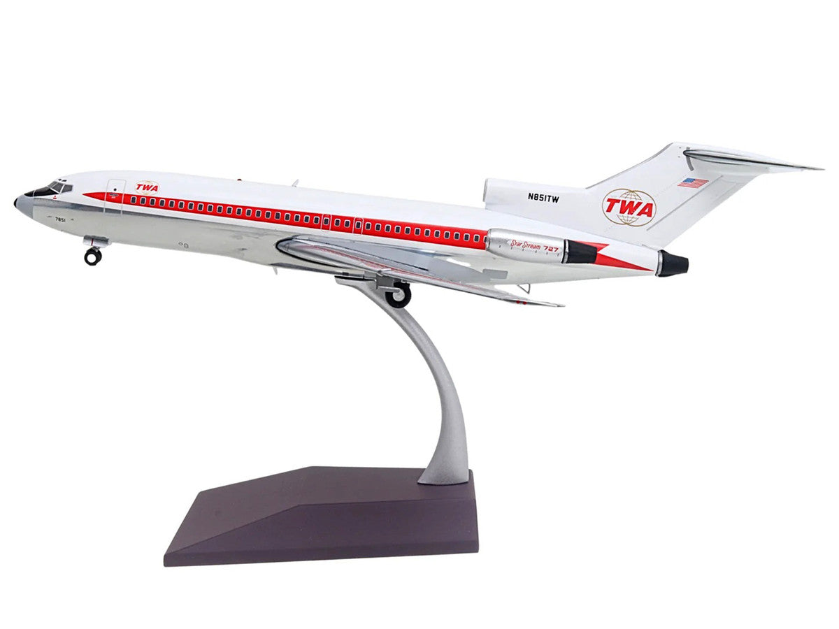 Boeing 727-100 Commercial Aircraft "Trans World Airlines (TWA)" (N851TW) White with Red Stripes "Gemini 200" Series 1/200 Diecast Model Airplane by GeminiJets by GeminiJets