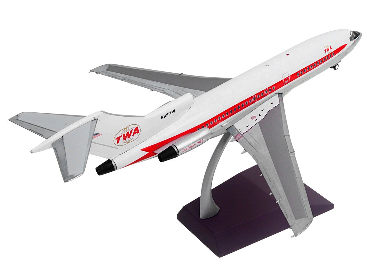 Boeing 727-100 Commercial Aircraft "Trans World Airlines (TWA)" (N851TW) White with Red Stripes "Gemini 200" Series 1/200 Diecast Model Airplane by GeminiJets by GeminiJets