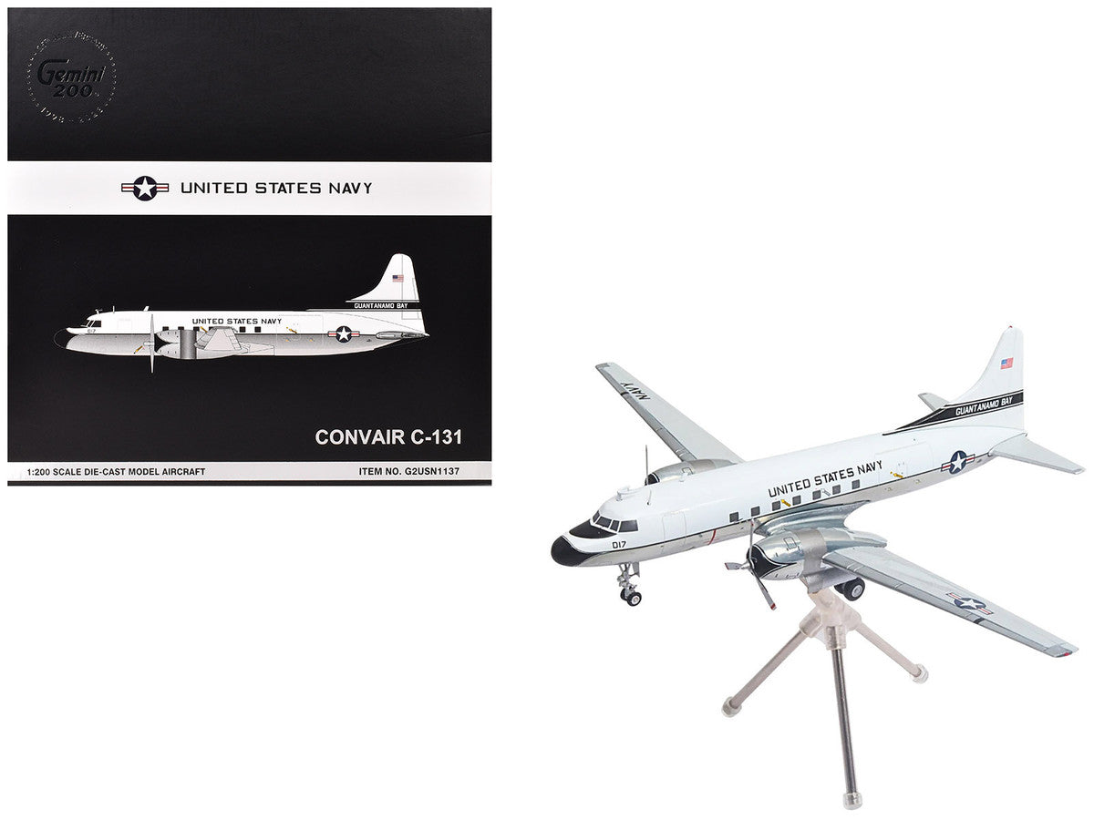 Convair C-131 Samaritan Transport Aircraft "United States Navy - NAS Guantanamo Bay" (141017) White and Gray "Gemini 200" Series 1/200 Diecast Model Airplane by GeminiJets by GeminiJets