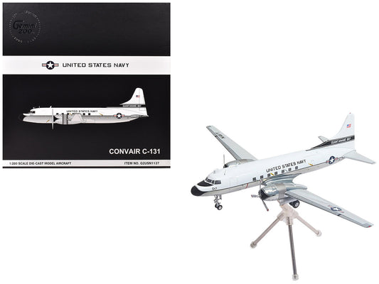 Convair C-131 Samaritan Transport Aircraft "United States Navy - NAS Guantanamo Bay" (141017) White and Gray "Gemini 200" Series 1/200 Diecast Model Airplane by GeminiJets by GeminiJets