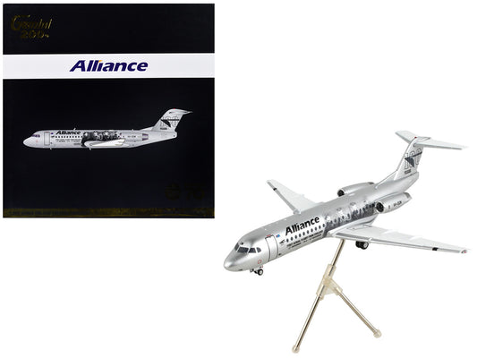 Fokker F70 Commercial Aircraft "Alliance Airlines - 100 Years First Flight from England" Silver Metallic "Gemini 200" Series 1/200 Diecast Model Airplane by GeminiJets by GeminiJets
