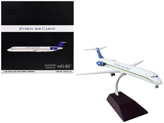 McDonnell Douglas MD-88 Commercial Aircraft "Everts Air Cargo" (N965CE) White with Blue Tail "Gemini 200" Series 1/200 Diecast Model Airplane by GeminiJets by GeminiJets