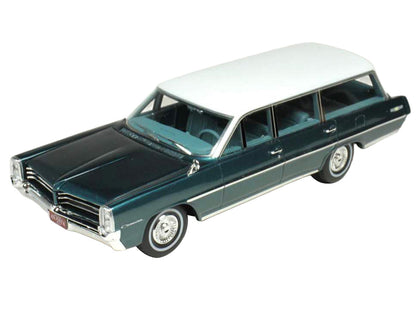 1964 Pontiac Safari Gulfstream Aqua Metallic with White Top and Blue Interior Limited Edition to 200 pieces Worldwide 1/43 Model Car by Goldvarg Collection by Goldvarg Collection