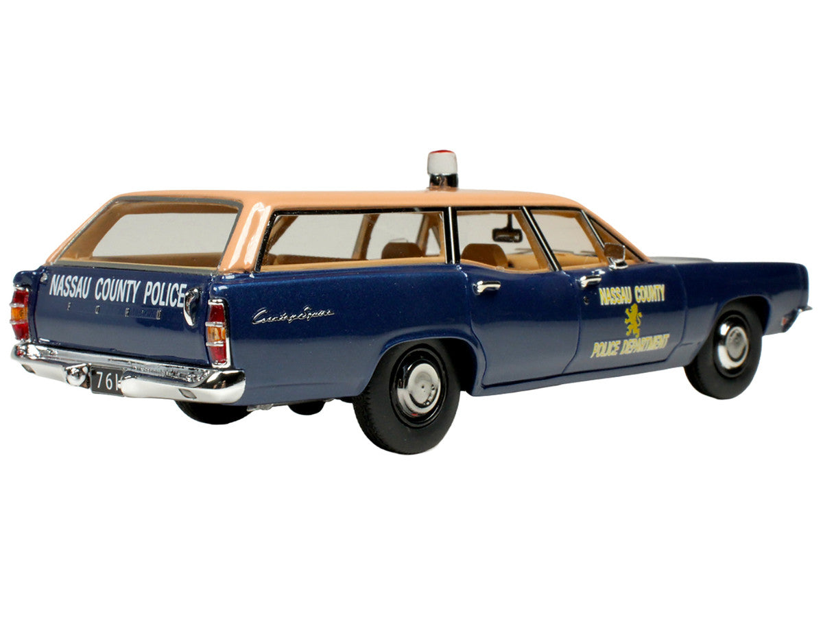 1970 Ford Country Squire Wagon Police Car "Nassau County Police Department" Blue and Tan Limited Edition to 200 pieces Worldwide 1/43 Model Car by Goldvarg Collection by Goldvarg Collection