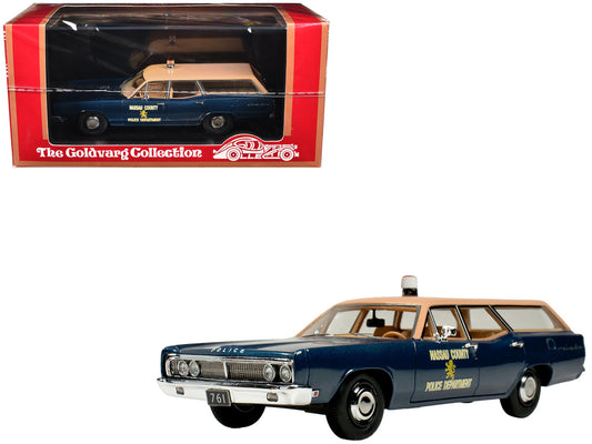 1970 Ford Country Squire Wagon Police Car "Nassau County Police Department" Blue and Tan Limited Edition to 200 pieces Worldwide 1/43 Model Car by Goldvarg Collection by Goldvarg Collection