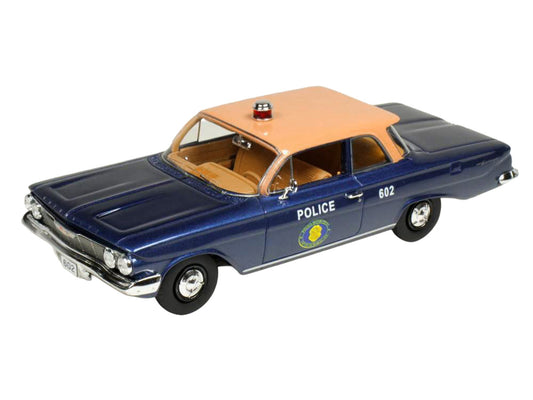 1961 Chevrolet Biscayne "Nassau County Police Department" Blue Metallic with Beige Top Limited Edition to 150 pieces Worldwide 1/43 Model Car by Goldvarg Collection by Goldvarg Collection