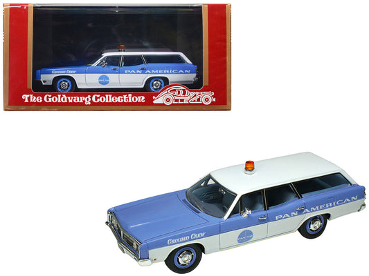1970 Ford Galaxie Station Wagon Blue and White with Blue Interior "Pan-American Airlines Ground Crew" Limited Edition to 180 pieces Worldwide 1/43 Model Car by Goldvarg Collection by Goldvarg Collection