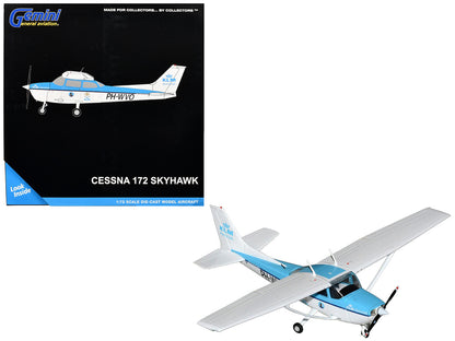 Cessna 172 Skyhawk Aircraft "KLM Aeroclub" (PH-WVO) Light Blue and White "Gemini General Aviation" Series 1/72 Diecast Model Airplane by GeminiJets-0