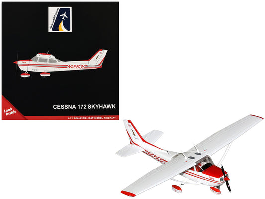 Cessna 172 Skyhawk Aircraft "N12631" Red and White "Gemini General Aviation" Series 1/72 Diecast Model by GeminiJets by GeminiJets