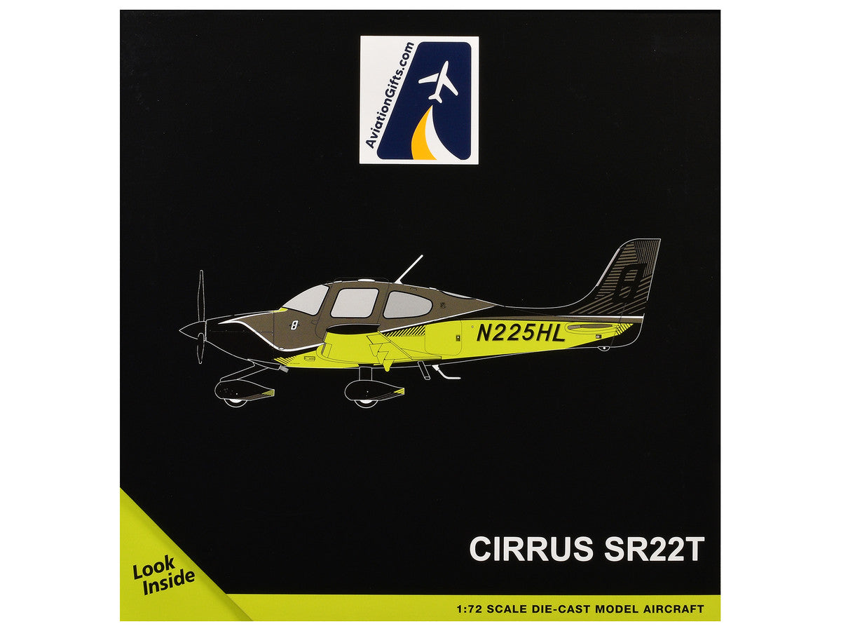 Cirrus SR22T Composite Aircraft (N225HL) Black and Neon Green "Gemini General Aviation" Series 1/72 Diecast Model by GeminiJets by GeminiJets