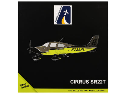 Cirrus SR22T Composite Aircraft (N225HL) Black and Neon Green "Gemini General Aviation" Series 1/72 Diecast Model by GeminiJets by GeminiJets