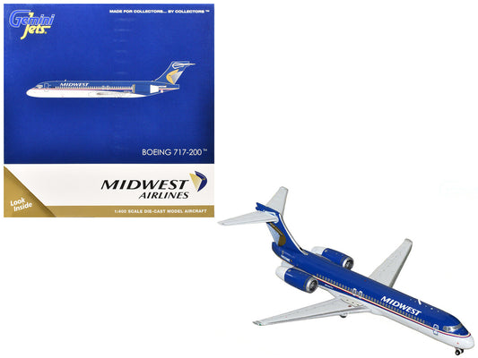 Boeing 717-200 Commercial Aircraft "Midwest Airlines" (N920ME) Blue and White 1/400 Diecast Model Airplane by GeminiJets by GeminiJets