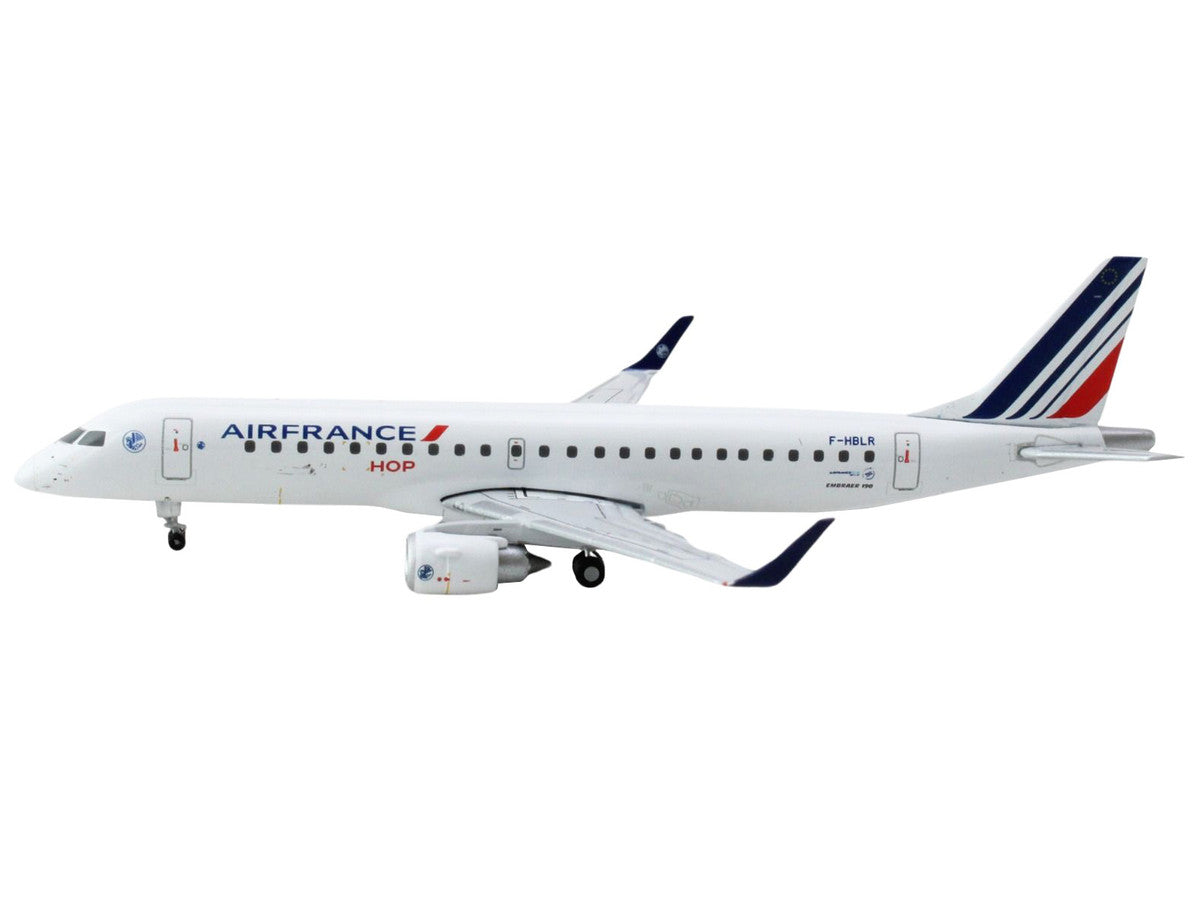 Embraer ERJ-190 Commercial Aircraft "Air France Hop" (F-HBLR) White with Striped Tail 1/400 Diecast Model Airplane by GeminiJets by GeminiJets