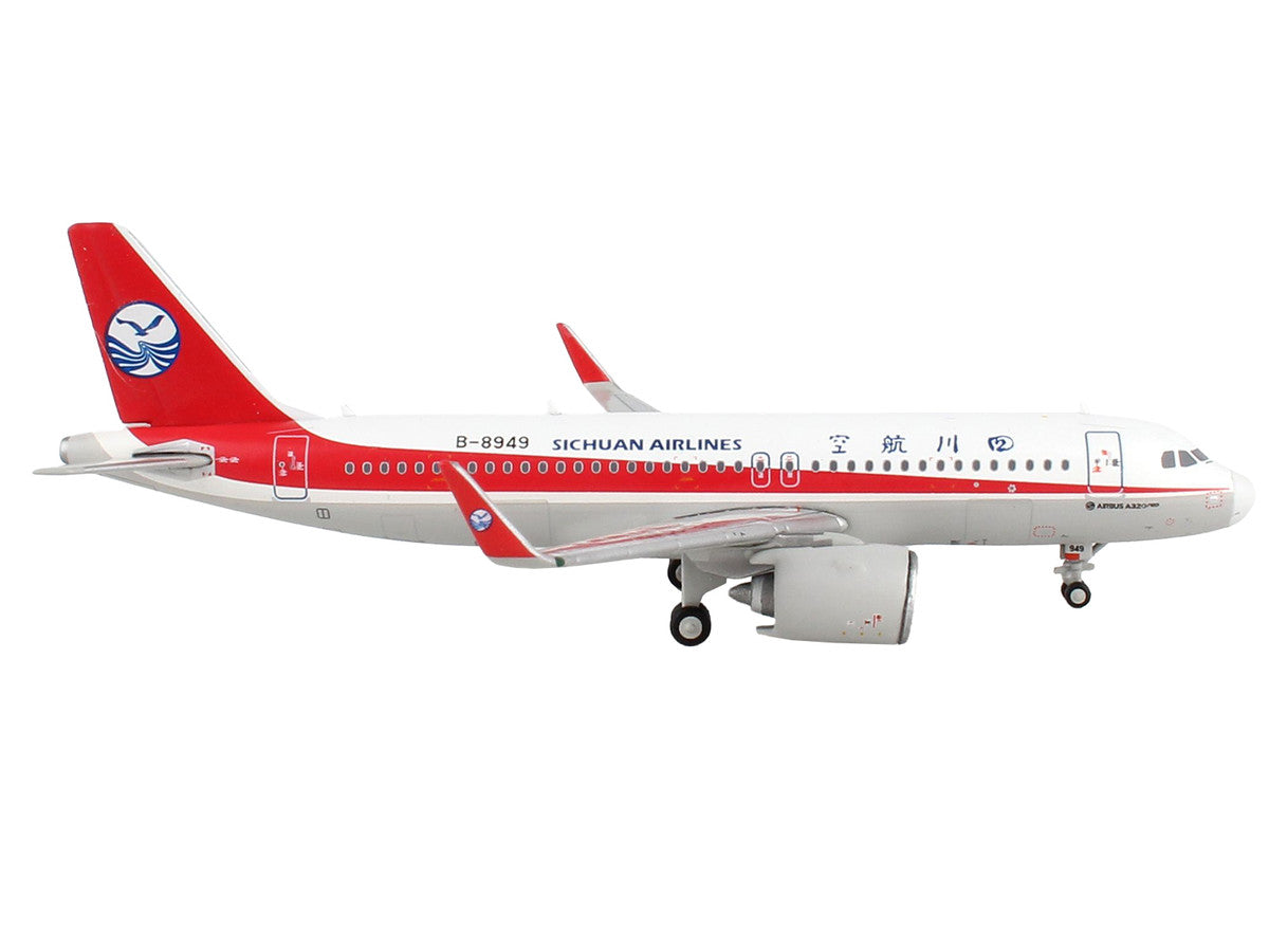 Airbus A320neo Commercial Aircraft "Sichuan Airlines" White with Red Stripes and Tail 1/400 Diecast Model Airplane by GeminiJets by GeminiJets