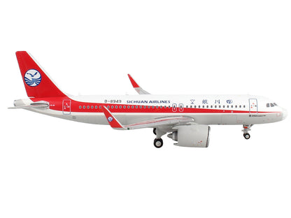 Airbus A320neo Commercial Aircraft "Sichuan Airlines" White with Red Stripes and Tail 1/400 Diecast Model Airplane by GeminiJets by GeminiJets