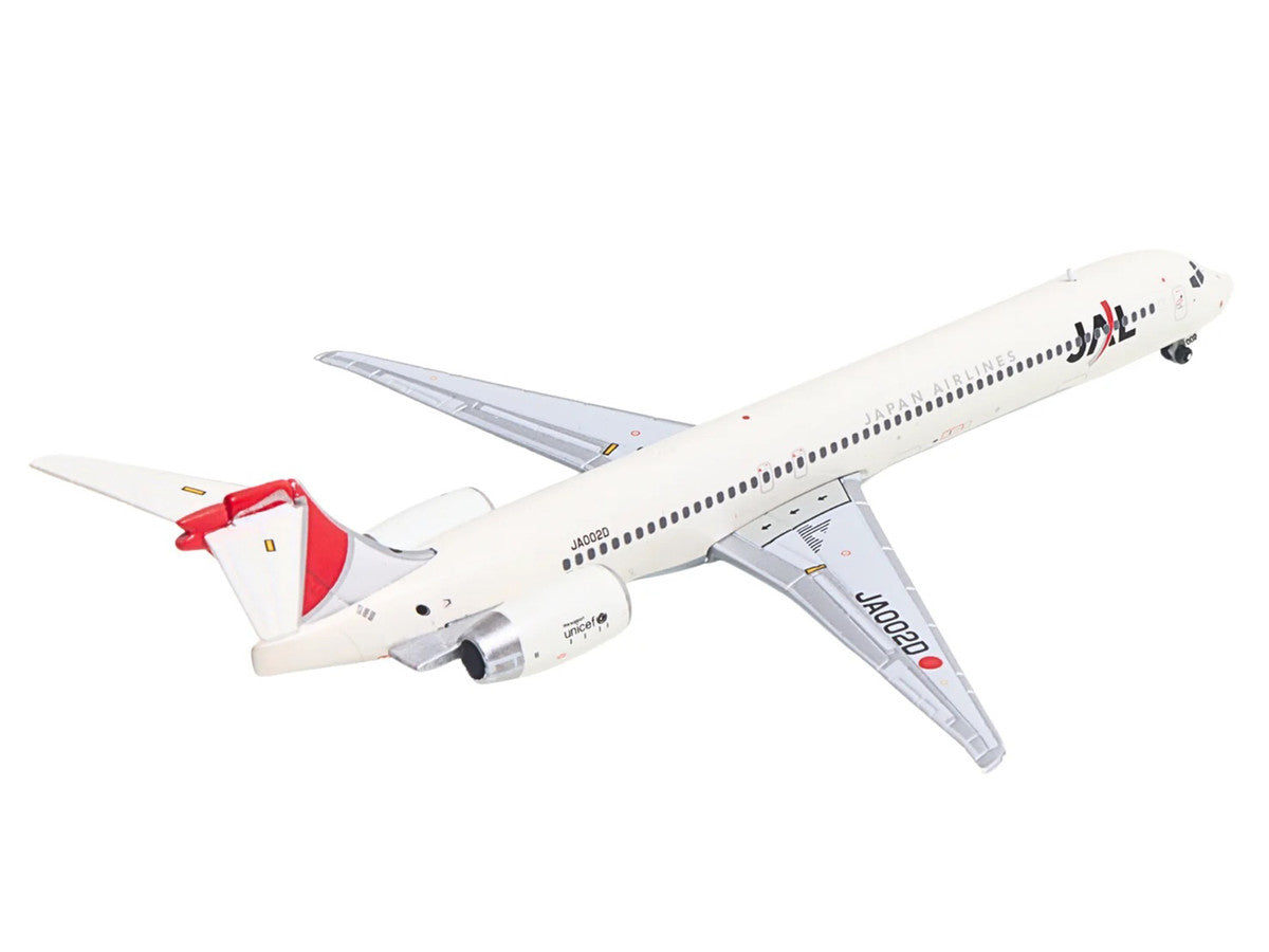 McDonnell Douglas MD-90 Commercial Aircraft "Japan Airines" (JA002D) White with Red Tail 1/400 Diecast Model Airplane by GeminiJets by GeminiJets