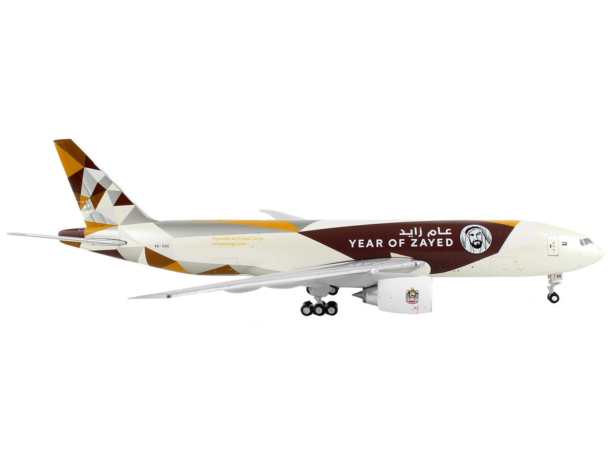 Boeing 777F Commercial Aircraft "Etihad Cargo - Year of Zayed" White with Graphics 1/400 Diecast Model Airplane by GeminiJets by GeminiJets