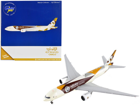 Boeing 777F Commercial Aircraft "Etihad Cargo - Year of Zayed" White with Graphics 1/400 Diecast Model Airplane by GeminiJets by GeminiJets