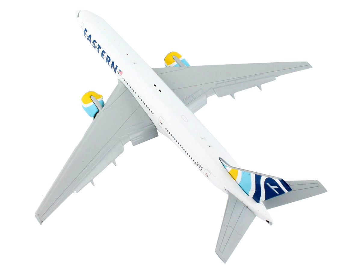 Boeing 777-200ER Commercial Aircraft with Flaps Down "Eastern Air Lines" White with Striped Tail 1/400 Diecast Model Airplane by GeminiJets by GeminiJets