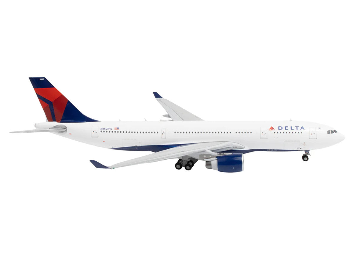 Airbus A330-200 Commercial Aircraft "Delta Air Lines" (N852NW) White with Red and Blue Tail 1/400 Diecast Model Airplane by GeminiJets by GeminiJets