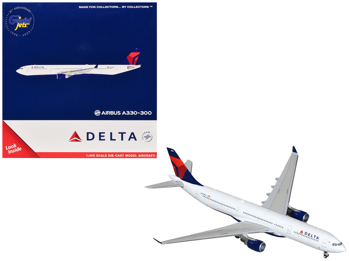 Airbus A330-300 Commercial Aircraft "Delta Air Lines" (N829NW) White with Blue and Red Tail 1/400 Diecast Model Airplane by GeminiJets by GeminiJets