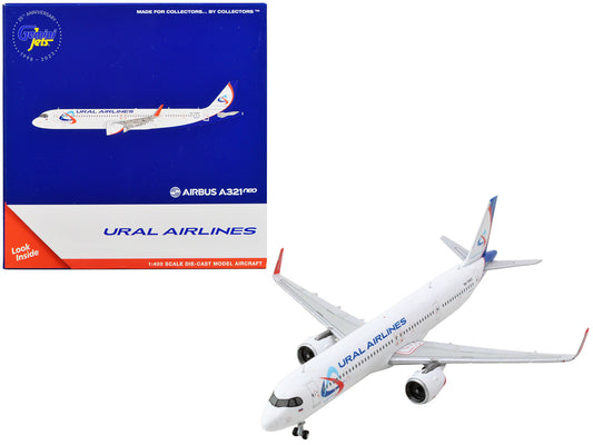 Airbus A321neo Commercial Aircraft "Ural Airlines" White with Blue Tail 1/400 Diecast Model Airplane by GeminiJets by GeminiJets