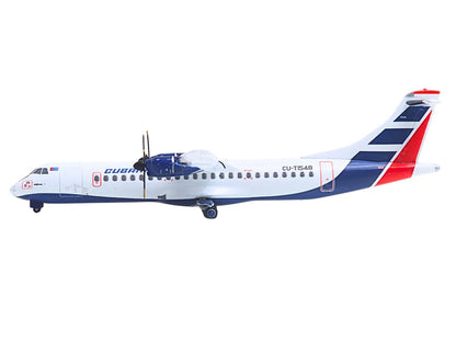 ATR 72-200 Commercial Aircraft "Cubana Airlines" (CU-T1548) White with Red and Blue Stripes 1/400 Diecast Model Airplane by GeminiJets by GeminiJets