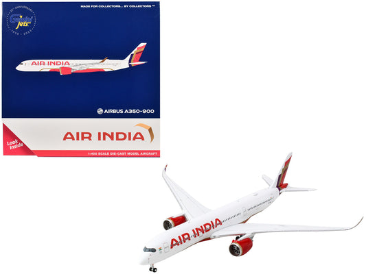 Airbus A350-900 Commercial Aircraft "Air India" (VT-JRH) White with Tail Graphics 1/400 Diecast Model Airplane by GeminiJets by GeminiJets