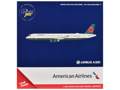 Airbus A321 Commercial Aircraft "American Airlines - America West Heritage Jet" (N580UW) White with Tail Graphics 1/400 Diecast Model Airplane by GeminiJets by GeminiJets