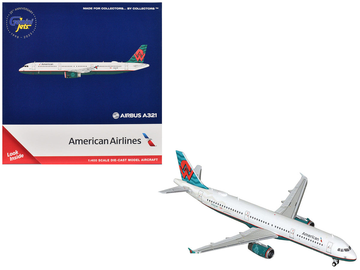 Airbus A321 Commercial Aircraft "American Airlines - America West Heritage Jet" (N580UW) White with Tail Graphics 1/400 Diecast Model Airplane by GeminiJets by GeminiJets