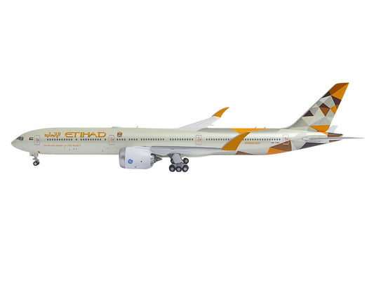 Boeing 777-9 Commercial Aircraft "Etihad Airways" (A6-FAA) Beige with Tail Graphics 1/400 Diecast Model Airplane by GeminiJets by GeminiJets