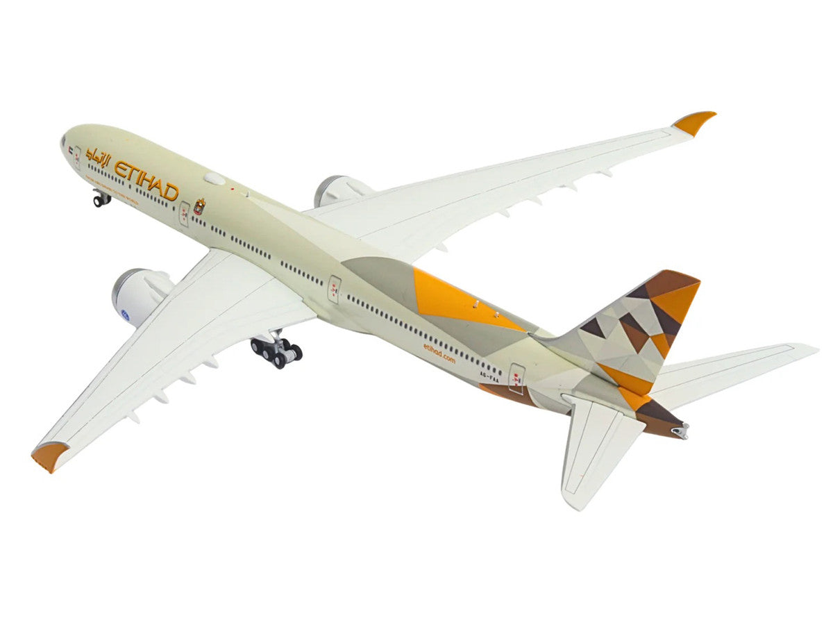 Boeing 777-9 Commercial Aircraft "Etihad Airways" (A6-FAA) Beige with Tail Graphics 1/400 Diecast Model Airplane by GeminiJets by GeminiJets