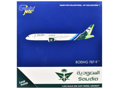 Boeing 787-9 Commercial Aircraft "Saudia Airline" (HZ-ARB) White with Tail Graphics 1/400 Diecast Model Airplane by GeminiJets by GeminiJets