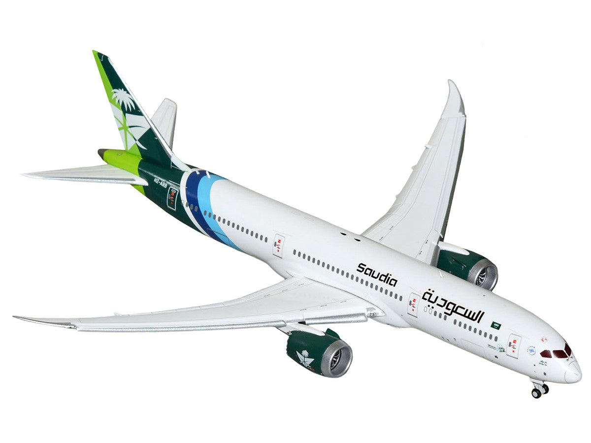 Boeing 787-9 Commercial Aircraft with Flaps Down "Saudia Airline" (HZ-ARB) White with Tail Graphics 1/400 Diecast Model Airplane by GeminiJets by GeminiJets