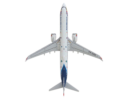 Boeing 737 MAX 9 Commercial Aircraft "Aeromexico - Kukulcan" (XA-GQS) White with Graphics and Blue Tail 1/400 Diecast Model by GeminiJets by GeminiJets