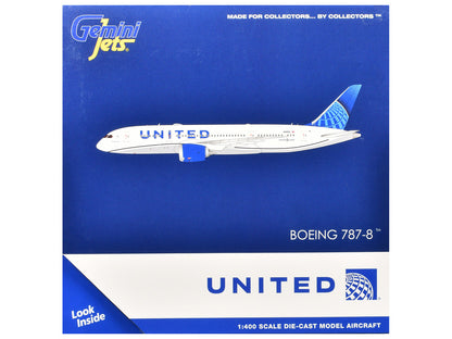 Boeing 787-8 Commercial Aircraft "United Airlines" (N26902) White with Blue Tail 1/400 Diecast Model Airplane by GeminiJets-2