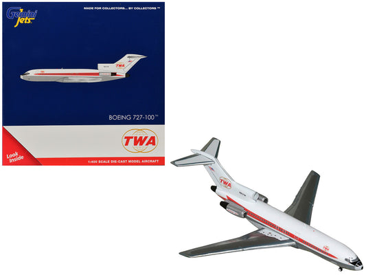 Boeing 727-100 Commercial Aircraft "Trans World Airlines" (N851TW) White with Red Stripes 1/400 Diecast Model by GeminiJets by GeminiJets