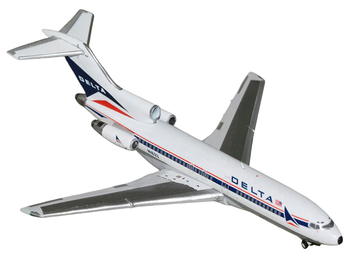 Boeing 727-100 Commercial Aircraft "Delta Air Lines" (N1633) White with Red and Blue Stripes 1/400 Diecast Model by GeminiJets by GeminiJets