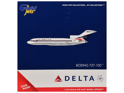 Boeing 727-100 Commercial Aircraft "Delta Air Lines" (N1633) White with Red and Blue Stripes 1/400 Diecast Model by GeminiJets by GeminiJets