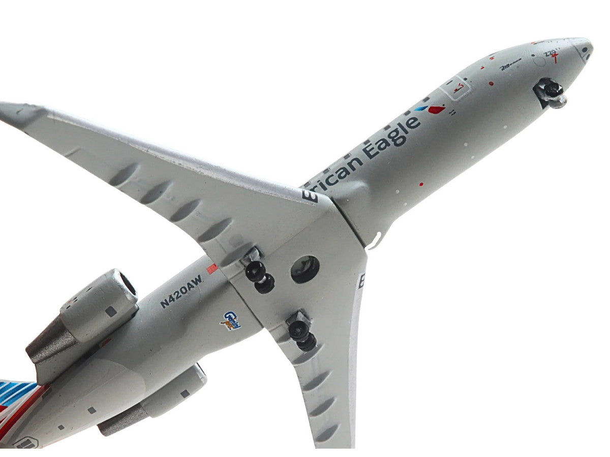 Bombardier CRJ200 Commercial Aircraft "American Eagle - Air Wisconsin" (N420AW) Gray with Red and Blue Tail 1/400 Diecast Model Airplane by GeminiJets by GeminiJets