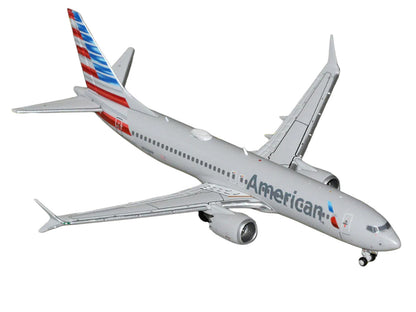 Boeing 737 MAX 8 Commercial Aircraft "American Airlines" (N326RP) Gray with Striped Tail Series 1/400 Diecast Model by GeminiJets by GeminiJets