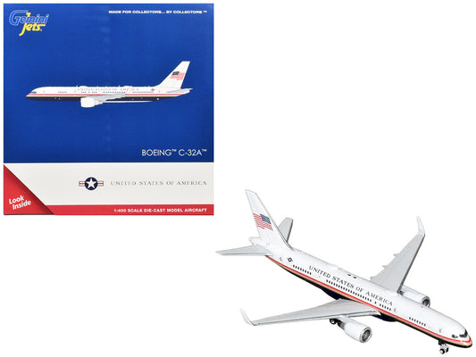 Boeing C-32A Transport Aircraft "Air Force Two - United States of America" (99-0003) White and Blue with Red Stripes 1/400 Diecast Model Airplane by GeminiJets by GeminiJets