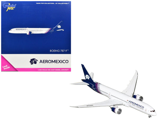 Boeing 787-9 Commercial Aircraft "Aeromexico" (N815AM) White with Blue Tail 1/400 Diecast Model Airplane by GeminiJets by GeminiJets