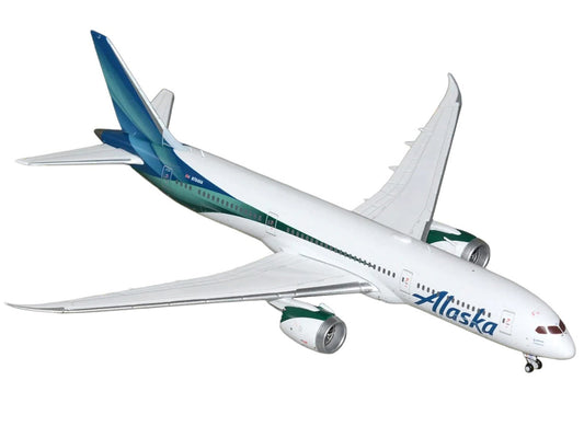 Boeing 787-9 Commercial Aircraft "Alaska Airlines" (N784HA) White with Blue and Green Tail 1/400 Diecast Model by GeminiJets by GeminiJets
