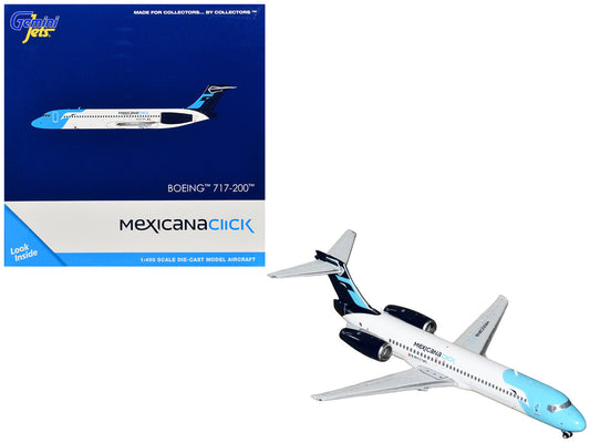 Boeing 717-200 Commercial Aircraft "Mexicana Click" (N907ME) White with Light Blue Nose and Dark Blue Tail 1/400 Diecast Model Airplane by GeminiJets by GeminiJets