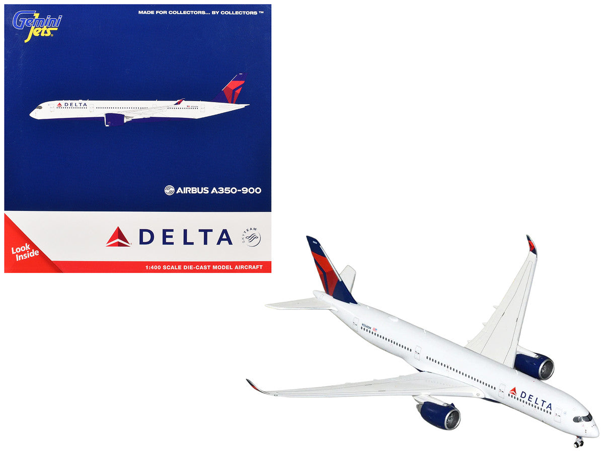Airbus A350-900 Commercial Aircraft "Delta Air Lines" (N504DN) White with Blue and Red Tail 1/400 Diecast Model Airplane by GeminiJets by GeminiJets