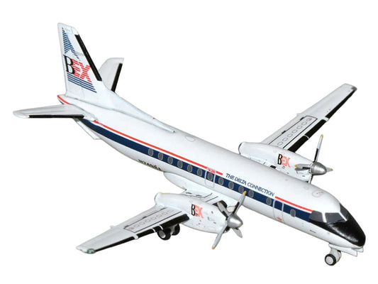 Saab 340A Commercial Aircraft "Business Express Airlines - The Delta Connection" (N749BA) White with Blue and Red Stripes 1/400 Diecast Model by GeminiJets by GeminiJets