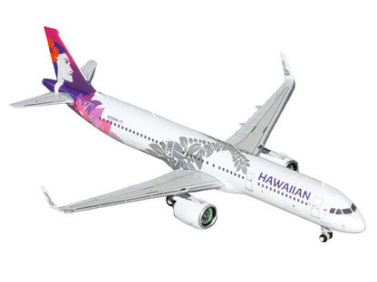 Airbus A321neo Commercial Aircraft "Hawaiian Airlines" (N209HA) White with Purple Tail Graphics 1/400 Diecast Model Airplane by GeminiJets by GeminiJets